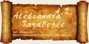 Aleksandra Karalejić vizit kartica
